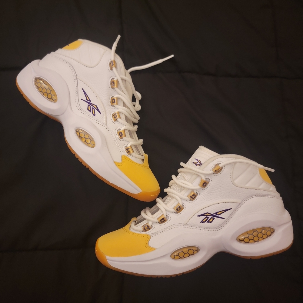 Reebok White and Yellow Sneakers